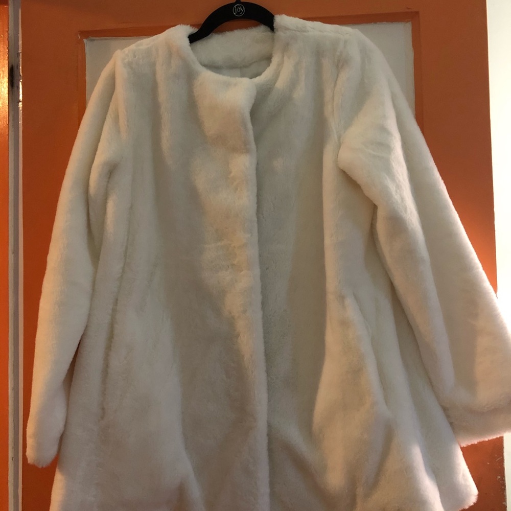 White Faux Fur Coat